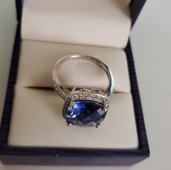 Halo Sapphire Style Ring - Picture 1 of 7